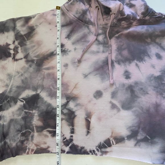 Custom Tie Dyed Pink Cropped Hoodie - Picture 3 of 6
